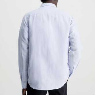 Calvin Klein regular-fit overhemd van linnen katoen voor heren in blauw - maat