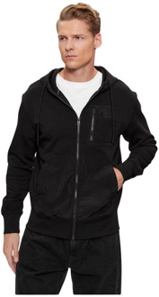 Calvin Klein Relaxte rits hoodie - Zwart Calvin Klein , Black , Heren - M,S