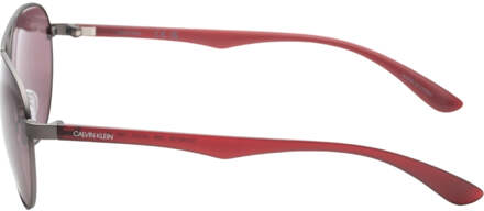 Calvin Klein roze matte zonnebril met metalen montuur en grijs montuur - One Size