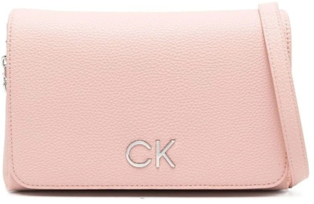 Calvin Klein Roze Schoudertas met Re-Lock Flap Calvin Klein , Pink , Dames - ONE Size
