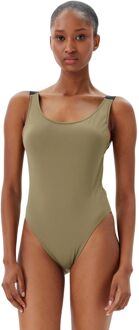 Calvin Klein Scoop Back One Piece Badpak Dames M/38 Groen