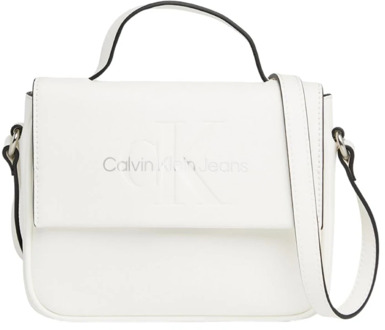 Calvin Klein Sculpted Boxy Flap Tas Calvin Klein , White , Dames - ONE Size
