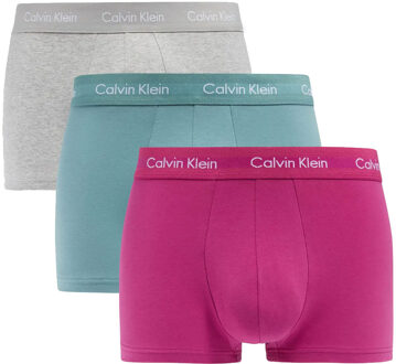 Calvin Klein Short low rise 3-pack grijs-fuchsia-groen Multi - XL