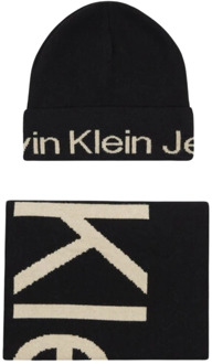 Calvin Klein Sjaal en Hoed Set - Noir Collectie Calvin Klein , Black , Dames - ONE Size