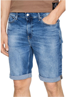 Calvin Klein Slim Fit Stretch Denim Bermuda Shorts Calvin Klein , Blue , Heren - W31