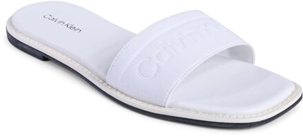 Calvin Klein Slippers met Geïntegreerd Logo Wit