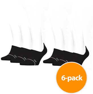 Calvin Klein Sokken Footie High Cut Dames Zwart 6-Pack-One size - One Size (37-41)
