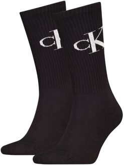 Calvin Klein Sokken Heren Monogram 2-pack Zwart-43/46 - 43/46