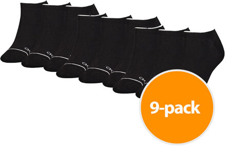 Calvin Klein Sokken Sneaker Dames 9-Pack Zwart-one size - One Size (37-41)