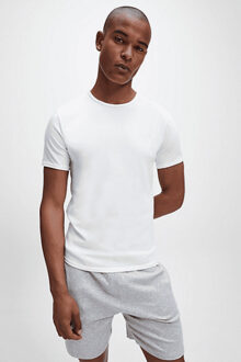 Calvin Klein SS Crew Neck  Sportshirt - Maat XL  - Mannen - wit/zwart