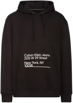 Calvin Klein Stijlvolle Heren Hoodie Calvin Klein , Black , Heren - XL