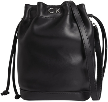 Calvin Klein Stijlvolle Zwarte Cross Body Bucket Tas Calvin Klein , Black , Dames - ONE Size