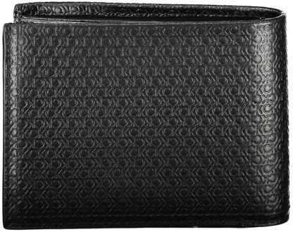 Calvin Klein Strakke Zwarte Leren Bifold Portemonnee met RFID-blokkering