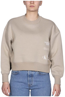 Calvin Klein Sweater met logoprint Beige