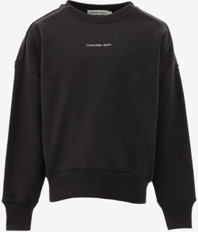 Calvin Klein Sweater MONOGRAM GRIDS PLACE zwart - 140/10J;128/8J
