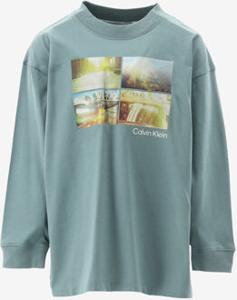 Calvin Klein T-shirt CITY SCENE LS T-SHIR groen - 140/10J;152/12J;164/14J;176/16J;128/8J