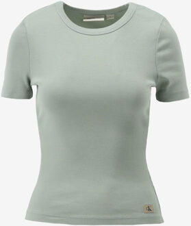 Calvin Klein T-shirt WASHED LABEL RIB FIT groen - XS;S;M;L