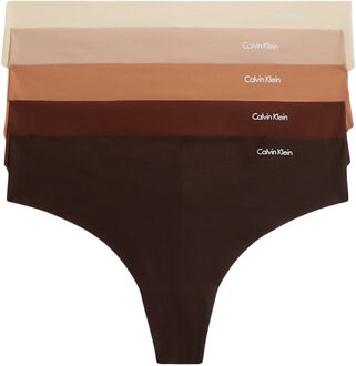 Calvin Klein Thong 5 pack invisbles cotton Print / Multi - L