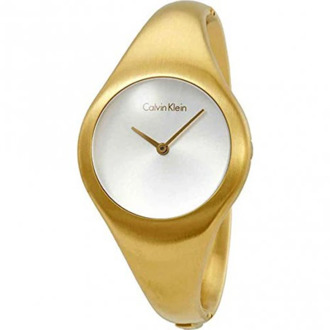 Calvin Klein Tijdloos quartz horloge met witte wijzerplaat en 34 mm stalen kast Calvin Klein , Yellow , Dames - ONE Size