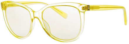 Calvin Klein Transparante gele ovale zonnebril voor vrouwen Calvin Klein , Yellow , Heren - ONE Size