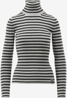 Calvin Klein Trui WOVEN LABEL ROLL NEC donker grijs - L;XS;S;M;XL