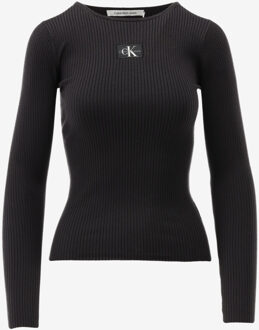 Calvin Klein Trui WOVEN LABEL TIGHT SW, BEH zwart - L;S;M
