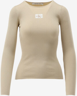 Calvin Klein Trui WOVEN LABEL TIGHT SW, RAE beige - L;XS;S