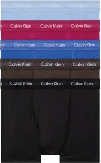 Calvin Klein Trunk Boxershorts Heren (5-pack) donkergrijs - blauw - rood - S