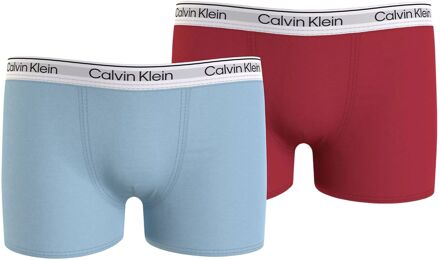 Calvin Klein Trunk Boxershorts Jongens (2-pack) blauw - rood - grijs - zwart - 128-140