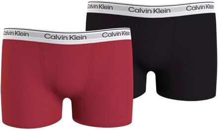 Calvin Klein Trunk Boxershorts Jongens (2-pack) rood - zwart - grijs - 128-140