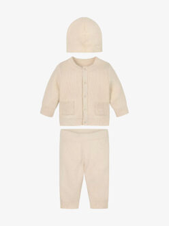 Calvin Klein Unisex baby set vest muts knit Grijs - 62