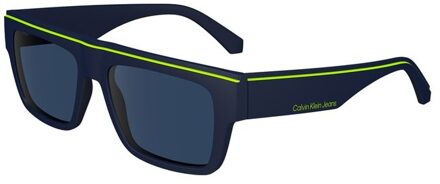 Calvin Klein Vierkante Zonnebril Neon Detail Donkerblauw