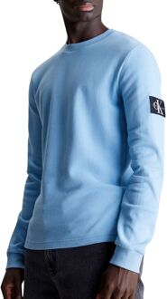 Calvin Klein Waffle Longsleeve Shirt Heren blauw - M