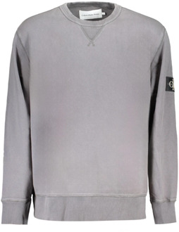 Calvin Klein Washed Badge Crew Sweater Heren donkergrijs