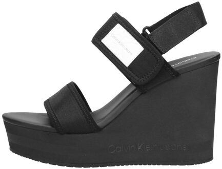 Calvin Klein Wedge Sandal Badge Zwart - 39