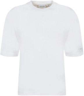 Calvin Klein Wit Organisch Katoenen T-Shirt Calvin Klein , White , Dames - L,M,S,Xs
