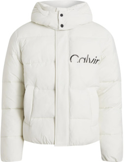 Calvin Klein Witte Heren Buitenkleding Calvin Klein , White , Heren - XL