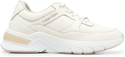 Calvin Klein Witte Leren Sneakers voor Dames Calvin Klein , White , Dames - 39 Eu,38 Eu,41 Eu,36 EU
