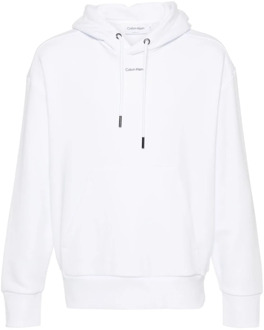 Calvin Klein Witte Sweater Logo Print Hoodie Calvin Klein , White , Heren - Xl,L,M,S