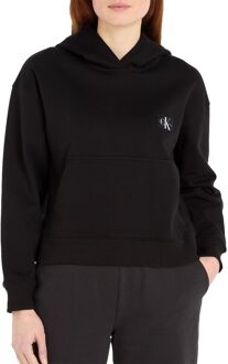 Calvin Klein Woven Label Hoodie Dames zwart - M