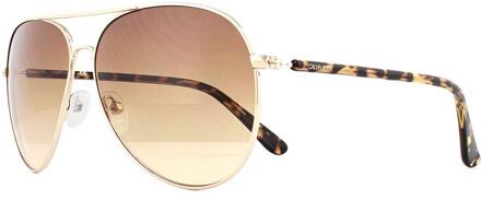 Calvin Klein Zonnebril CK19314S 717 Goud Schildpad Bruin Verloop