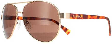 Calvin Klein zonnebril CK19316S 717 Gold Brown - maat Goud