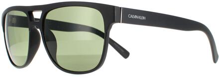 Calvin Klein zonnebril CK20523S 001 MATTE ZWARTE Solid Green G15 - One Size