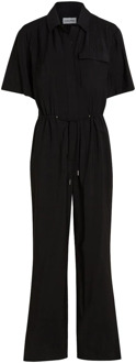Calvin Klein Zwart Viscose Nylon Blend Jumpsuit Calvin Klein , Black , Dames - L,Xs