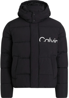 Calvin Klein Zwarte Buitenkleding Jas Aw23 Calvin Klein , Black , Heren - 2XL