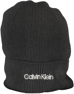 Calvin Klein Zwarte Gebreide Beanie - Essential Stijl,Kledingaccessoires Calvin Klein , Black , Dames,Heren - ONE Size