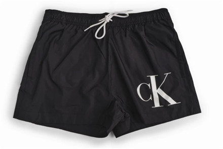 Calvin Klein Zwarte Heren Boxer Zwembroek Kort Trekkoord Calvin Klein , Black , Heren - 2Xl,Xl,L,S