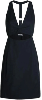 Calvin Klein Zwarte jurk met open rug en band Calvin Klein , Black , Dames