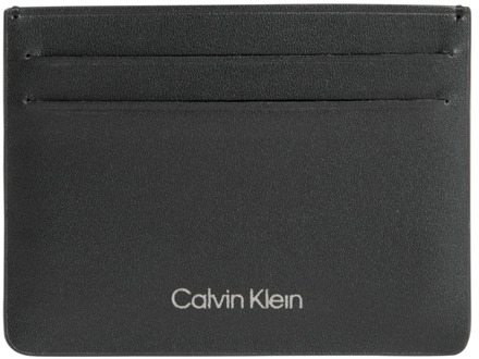 Calvin Klein Zwarte Kaarthouder Portemonnee voor Heren Calvin Klein , Black , Heren - ONE Size