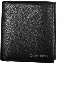 Calvin Klein Zwarte Leren Portemonnee met RFID-blokker Calvin Klein , Black , Heren - ONE Size